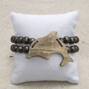 Wooden Dolphin Beaded Bracelet